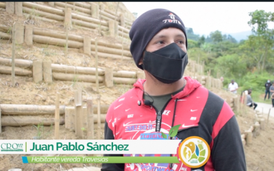 Habitante de la vereda Travesías, le agradeció a la Corporación Autónoma Regional del Quindío por las obras de bioingeniería