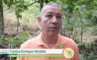 Carlos Enrique Giraldo, habitante del barrio Comuneros de Montenegro, agradeció la visita que el director general de la CRQ, José Manuel Cortés Orozco.