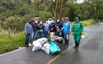 130 kilos de residuos sólidos recolectados en el valle de Cocora