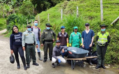 Alrededor de 80 kilos de residuos fueron recolectados en puntos críticos de Pijao