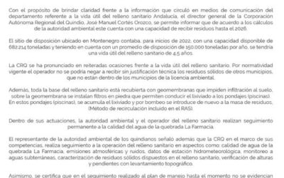 El relleno sanitario de anda luicia cuenta con una vida útil de 4.5 años.