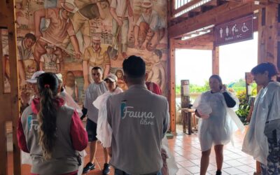 En el Parque del Café el equipo de Fauna Silvestre de la Corporación Autónoma Regional del Quindío socializa a los turistas sobre la importancia de proteger el patrimonio ambiental respetando los ecosistemas.